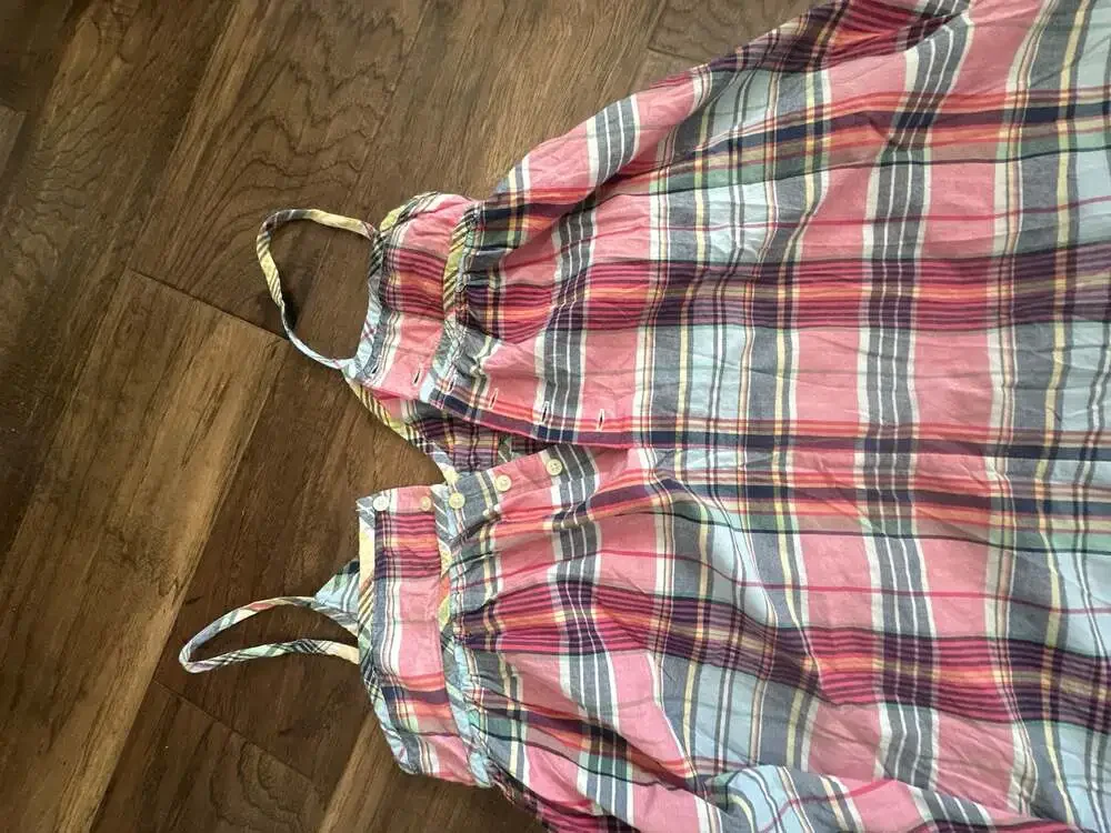 Ralph Lauren Girls Pink Plaid Cotton Sundress Size 14
